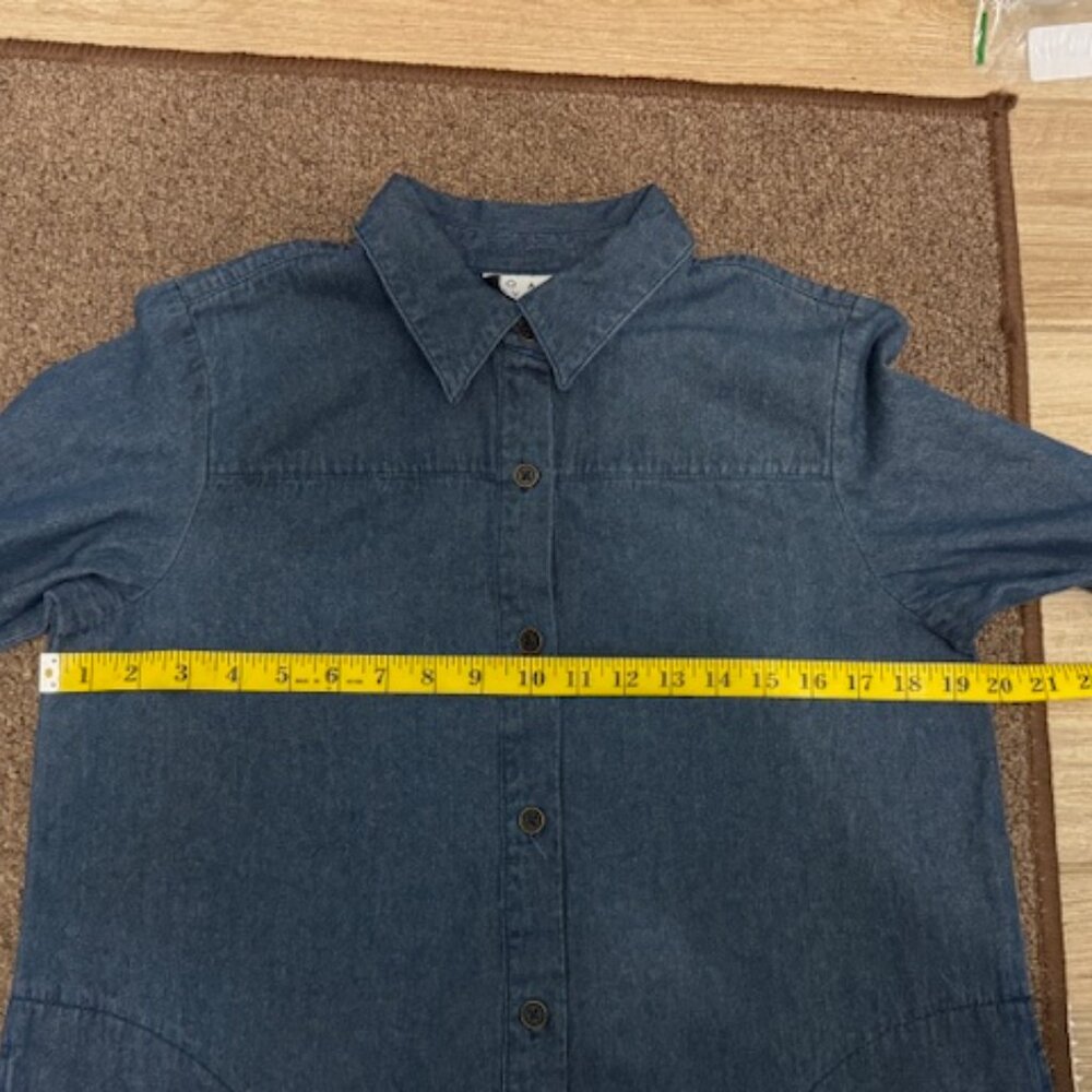 JOAN RIVERS DENIM BUTTON DOWN TOP XS - Picture 8 of 13